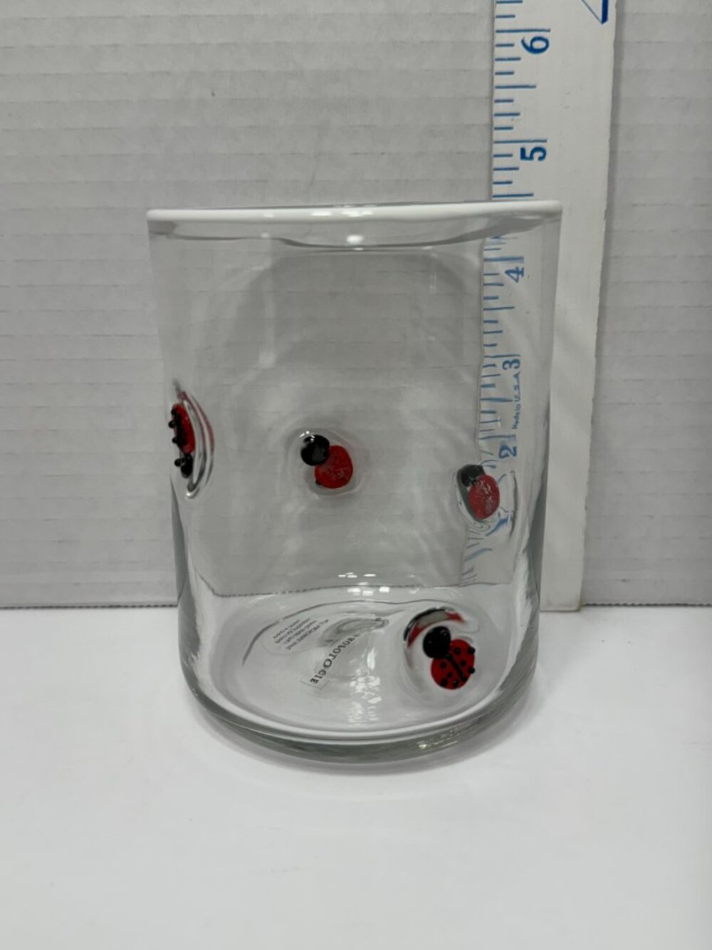 Anthropologie Ladybug Icon Drink Glass Juice Glass NEW